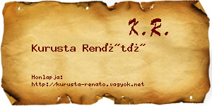 Kurusta Renátó névjegykártya